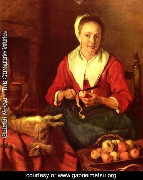 Gabriel Metsu - Woman Peeling an Apple