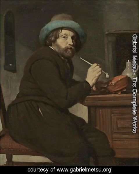 A Smoker Seated At A Table