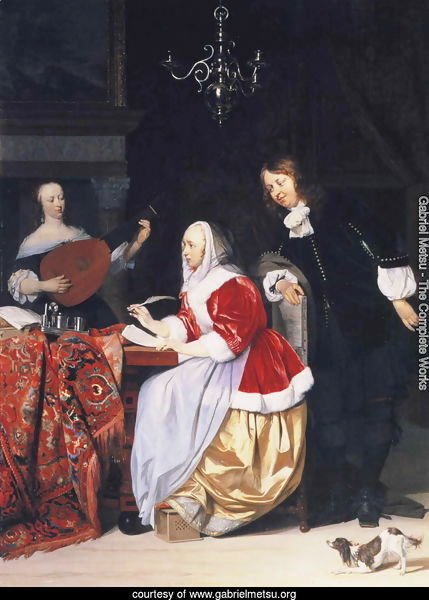 A Young Woman Composing Music