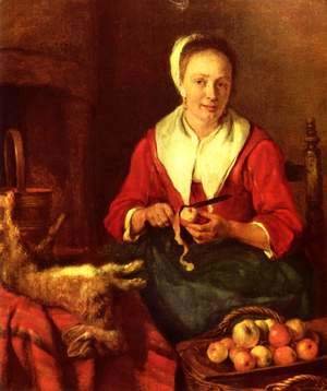 Woman Peeling an Apple