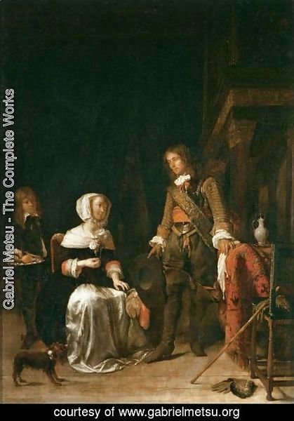 Gabriel Metsu - Soldier Paying a Visit to a Young Lady