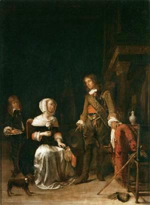Gabriel Metsu - Soldier Paying a Visit to a Young Lady