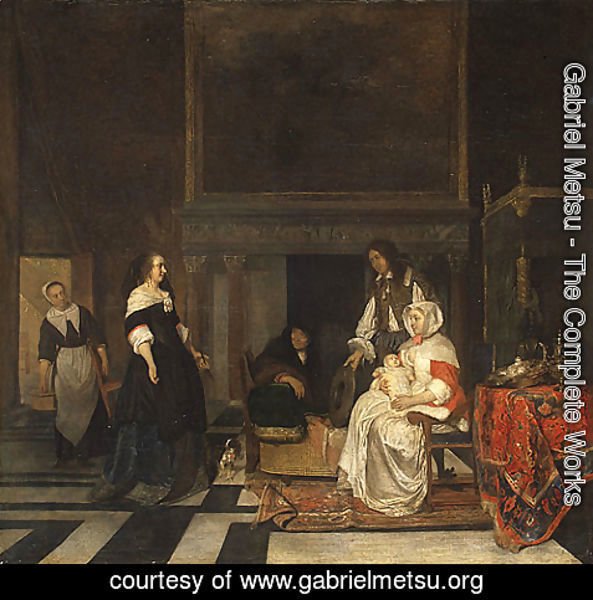 Gabriel Metsu - The Visit to the Nursery 1661