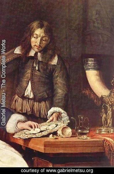 Gabriel Metsu - The Breakfast (detail) 1660
