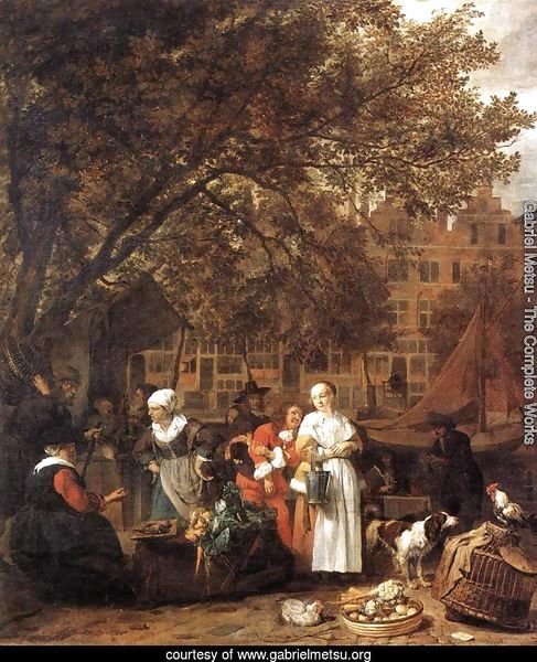 Vegetable Market in Amsterdam 1661-62